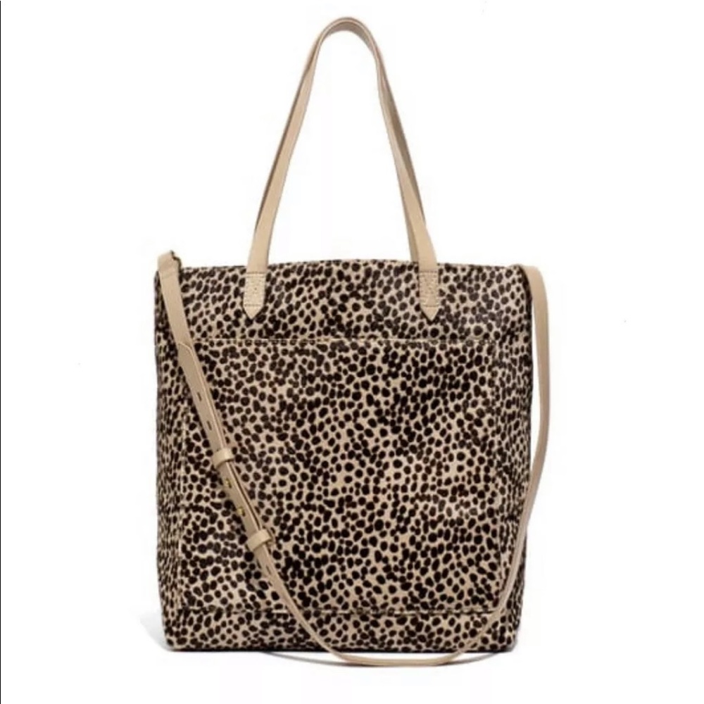 Madewell Leopard Calf Hair Medium Transport Tote